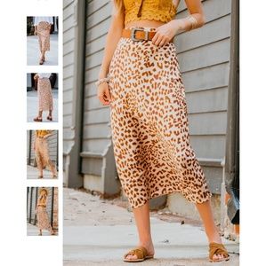 Free People Normani Bias Skirt Leopard